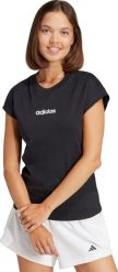Koszulka damska adidas Essentials Linear Cotton czarna JC8238 2XL. Czarne bluzki damskie Adidas, xl, bez wzorów, bez kołnierzyka, bez ramiączek. Za 82.98 zł.