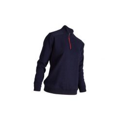 Sweter wiatroszczelny do golfa damski. Niebieskie swetry nierozpinane damskie INESIS, xl, bez wzorów, z bawełny, bez kołnierzyka, bez ramiączek. W wyprzedaży za 149.99 zł.