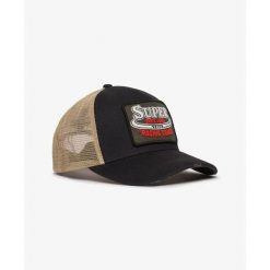 Damska czapka typu trucker Superdry. Niebieskie czapki damskie Superdry, bez wzorów, klasyczne. Za 152.55 zł.