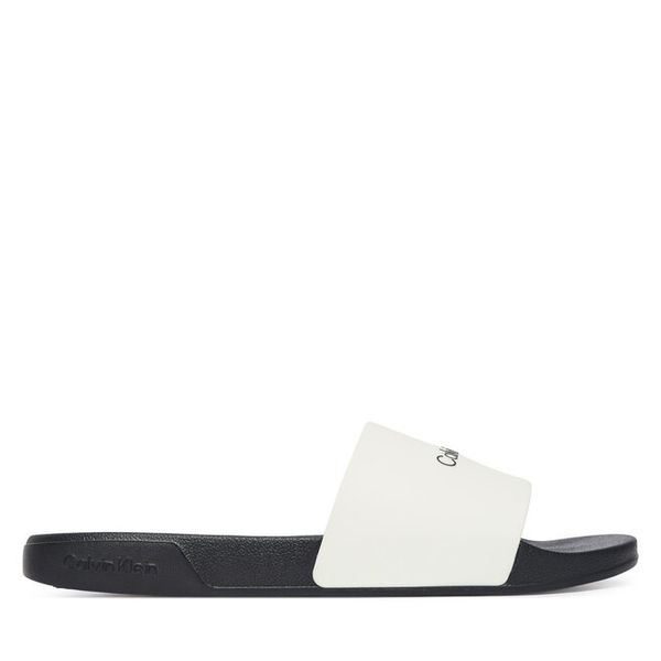 Klapki Calvin Klein. Białe klapki męskie Calvin Klein, bez wzorów, bez zapięcia. Za 151.99 zł.