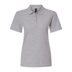 Damska Koszulka Polo Softstyle Pique. Czerwone koszulki sportowe damskie GILDAN, l, bez wzorów, bez ramiączek. Za 77.99 zł.