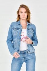 7 FOR ALL MANKIND Damska kurtka jeansowa, Rozmiar S. Niebieskie kurtki damskie 7 for all mankind, s, bez wzorów, z jeansu, bez kaptura. W wyprzedaży za 459.99 zł.