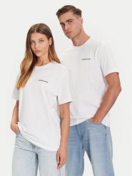 Guess Jeans T-Shirt M5BI78 K8FQ4 Biały Regular Fit. Białe t-shirty damskie Guess Jeans, m, z aplikacjami, z bawełny, bez kołnierzyka, bez ramiączek. Za 109.99 zł.
