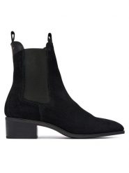 Gant Botki 33553451 Czarny. Czarne botki damskie GANT, bez wzorów, ze skóry, bez obcasa, na słupku, bez zapięcia. Za 799.99 zł.