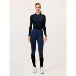Damskie legginsy jeździeckie z pełną przyczepnością Equestrian Stockholm Dressag. Niebieskie legginsy damskie EQUESTRIAN STOCKHOLM, bez wzorów. Za 454.65 zł.