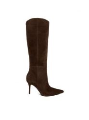 Guess Kozaki FLFGRS SUE11 Brązowy. Brązowe kozaki damskie Guess, z aplikacjami, ze skóry, bez obcasa, na szpilce, bez zapięcia. Za 885.50 zł.