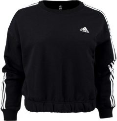 Adidas Bluza damska adidas Essentials 3-Stripes Crop czarna HR4926 XL. Czarne bluzy damskie Adidas, xl, bez wzorów, bez ramiączek, bez kaptura. Za 206.11 zł.