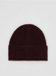 Czapka beanie z domieszką wełny - mahoniowy. Brązowe czapki damskie Reserved, bez wzorów, z wełny. Za 49.99 zł.
