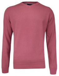Sweter Różowy, Łososiowy w Serek (V-neck) Klasyczny, Męski - Adriano Guinari. Czerwone swetry męskie Adriano Guinari, m, bez wzorów, z bawełny, biznesowe, bez kołnierzyka, bez ramiączek. Za 159.00 zł.