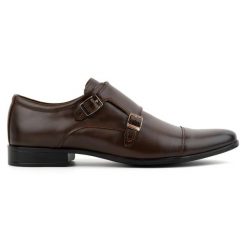 Olivier Skórzane buty wizytowe Monki 306LU ciemny brąz brązowe. Brązowe buty wizytowe męskie bez wzorów, z jeansu, bez obcasa, bez zapięcia. Za 367.89 zł.