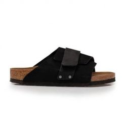 Klapki unisex Birkenstock Kyoto. Brązowe klapki damskie Birkenstock, bez wzorów, z materiału, bez zapięcia. Za 724.65 zł.