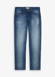 Dżinsy regular fit ze stretchem, prosta nogawka. Niebieskie jeansy męskie bonprix, z jeansu. Za 149.99 zł.