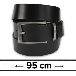 Pasek do Spodni, Czarny 95 cm, Skórzany, Elegancki, Męski, Możliwość Skrócenia -ZET. Czarne paski męskie Zet, ze skóry, eleganckie. Za 89.00 zł.