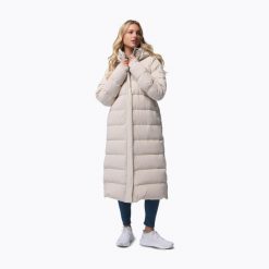 Płaszcz puchowy damski Columbia Amaze Puff Long Hooded. Brązowe płaszcze damskie Columbia, bez wzorów, z puchu, sportowe, bez kołnierzyka, bez kaptura. Za 1,199.00 zł.