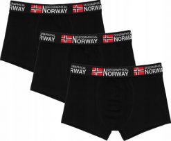 Bokserki dla mężczyzn Geographical Norway 3-pak. Czarne bokserki męskie Geographical Norway, bez wzorów, z bawełny. Za 79.00 zł.