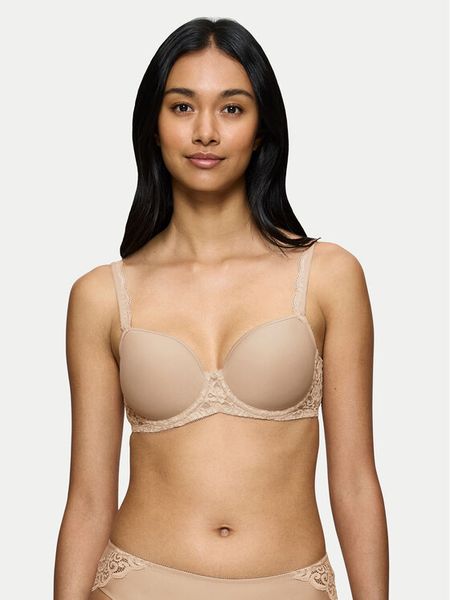 Triumph Biustonosz z fiszbiną Amourette 10214770 Beżowy. Brązowe biustonosze Triumph, bez wzorów, z syntetyku. Za 126.00 zł.