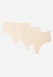 Beżowe 3-Pack Majtki Stringi z Wysokim Stanem o Bezszwowym Wykończeniu Zerissa. Brązowe majtki damskie Born2be. Za 49.99 zł.