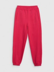 4F Spodnie dresowe joggery damskie - czerwone XL. Czerwone spodnie dresowe damskie 4F, bez wzorów, z bawełny. Za 149.99 zł.