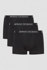 ARMANI EXCHANGE Czarne bokserki 3PACK. Czarne bokserki męskie Armani Exchange, bez wzorów, z bawełny. W wyprzedaży za 178.99 zł.