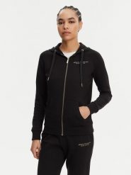 Armani Exchange Bluza 8NYM28 YJE5Z 52AK Czarny Regular Fit. Czarne bluzy damskie Armani Exchange, xs, bez wzorów, z bawełny, bez ramiączek, bez kaptura. Za 259.99 zł.