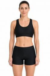 Góra od bikini damska 4F 4FWSS26UBKTF087. Czarne stroje kąpielowe damskie 4F, l, bez wzorów, z dzianiny. Za 59.99 zł.