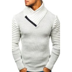 Męski sweter BERTON ECRU. Swetry męskie Męski sweter BERTON ECRU, l, bez wzorów, bez kołnierzyka, bez ramiączek. W wyprzedaży za 69.00 zł.