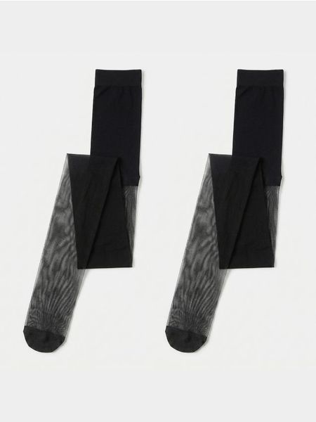 Rajstopy 15 DEN 2 pack - czarny. Czarne rajstopy i pończochy Sinsay, bez wzorów. Za 17.99 zł.