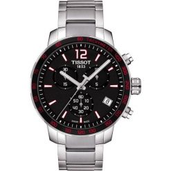 PROMOCJA ZEGAREK TISSOT T-SPORT T095.417.11.057.00. Czarne zegarki męskie TISSOT, bez wzorów, ze stali. W wyprzedaży za 1,220.00 zł.