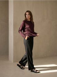 Sweter chunky z koronkowym wykończeniem - bordowy. Czerwone swetry nierozpinane damskie Sinsay, l, bez wzorów, z koronki, bez kołnierzyka, bez ramiączek. Za 39.99 zł.