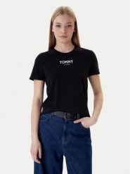 Tommy Jeans T-Shirt Essential DW0DW21842 Czarny Regular Fit. Czarne t-shirty damskie Tommy Jeans, xs, bez wzorów, z bawełny, bez kołnierzyka, bez ramiączek. Za 129.99 zł.