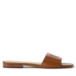 Klapki LAUREN RALPH LAUREN. Brązowe klapki damskie Lauren Ralph Lauren, bez wzorów, bez obcasa, bez zapięcia. Za 599.99 zł.