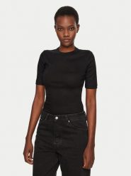 IVY OAK T-Shirt Kristin IO1100X2351 Czarny Slim Fit. Czarne t-shirty damskie IVY & OAK, l, bez wzorów, z bawełny, bez kołnierzyka, bez ramiączek. Za 159.99 zł.