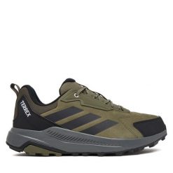 Trekkingi adidas. Zielone buty zimowe męskie Adidas, bez wzorów, bez obcasa, bez zapięcia. Za 399.99 zł.