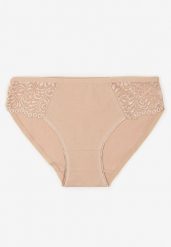 Beżowe Bawełniane Majtki Figi o Klasycznym Fasonie Venalice. Brązowe majtki damskie Renee, z bawełny. Za 9.99 zł.