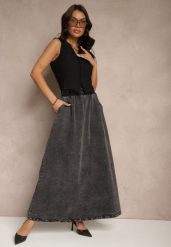 Czarna Rozkloszowana Spódnica z Bawełny Ozdobiona Wiązaniem Canilra. Czarne spódnice damskie Renee, na spotkanie biznesowe, m, bez wzorów, z bawełny, eleganckie, maxi, rozkloszowane. Za 139.99 zł.