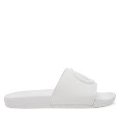 Klapki Just Cavalli. Białe klapki damskie Just Cavalli, bez wzorów, bez obcasa, bez zapięcia. Za 229.99 zł.