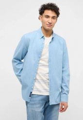 Męska Koszula Jeansowa Mustang Style Cullman Denim Blue 1017541 5000 100. Niebieskie koszule męskie Mustang, m, bez wzorów, z denimu, bez kołnierzyka, bez ramiączek. Za 129.99 zł.