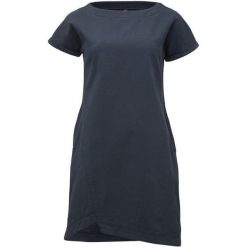 Elegancka Damska Sukienka Loap Dikla - Komfort i Styl. Niebieskie sukienki damskie ZSPORT, m, bez wzorów, z bawełny, eleganckie, z asymetrycznym kołnierzem, bez ramiączek, asymetryczne. Za 245.99 zł.