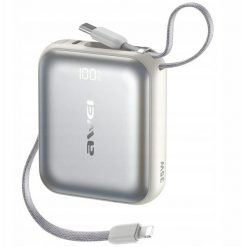 Powerbank Awei Powerbank AS-181 10000mAh 35W USB-C + kable Lightning / USB-C srebrny. Szare powerbanki Awei. Za 119.10 zł.