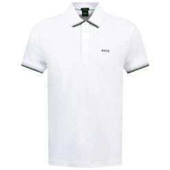 Polo BOSS Paddy Lux BIANCO (50538185-100). Białe koszulki sportowe męskie Boss, m, bez wzorów, bez ramiączek. Za 329.00 zł.