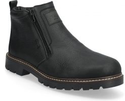 Buty trekkingowe męskie Rieker Booties Czarne 45 (39871-00). Czarne trekkingi męskie Rieker, bez zapięcia. Za 396.82 zł.