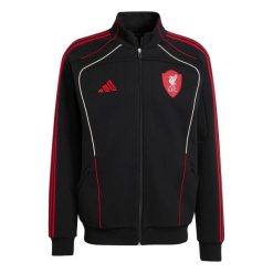 Kurtka dresowa Liverpool FC UBP DKTT 2025/26. Czarne kurtki sportowe męskie Adidas, l, bez wzorów, z dresówki, bez kaptura, na fitness i siłownię. Za 383.00 zł.