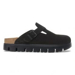 BIRKENSTOCK Boston Chunky LEVE Warm Sand Klapki damskie. Brązowe klapki damskie Birkenstock, na lato, bez wzorów, ze skóry, klasyczne, bez obcasa, na platformie, bez zapięcia. Za 669.00 zł.