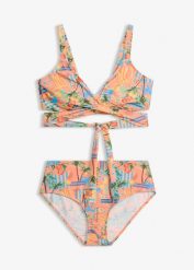 Kopertowe bikini bustier (2 części). Czerwone stroje kąpielowe damskie bonprix, bez wzorów. Za 79.99 zł.