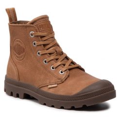 Trapery Palladium. Brązowe trapery damskie Palladium, bez zapięcia. Za 379.99 zł.