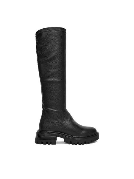 Lasocki Kozaki CEO-RST-BEST-14 Czarny. Czarne kozaki damskie Lasocki, bez wzorów, ze skóry, bez obcasa, na płaskiej podeszwie, bez zapięcia. Za 319.99 zł.