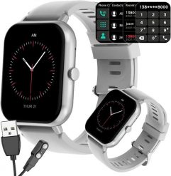 Smartwatch Szary. Szare zegarki smartwatch NoName, bez wzorów. Za 102.04 zł.