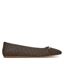 Baleriny MICHAEL Michael Kors. Brązowe balerinki damskie MICHAEL Michael Kors, bez wzorów, ze lnu, bez obcasa, bez zapięcia. Za 399.99 zł.
