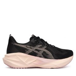 Buty do biegania Asics. Czarne obuwie sportowe damskie Asics, bez wzorów, bez zapięcia, do biegania. Za 679.99 zł.