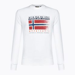 Bluza męska Napapijri B-Kreis C. Białe bluzy męskie Napapijri, l, bez wzorów, casualowe, bez ramiączek, bez kaptura. Za 299.99 zł.